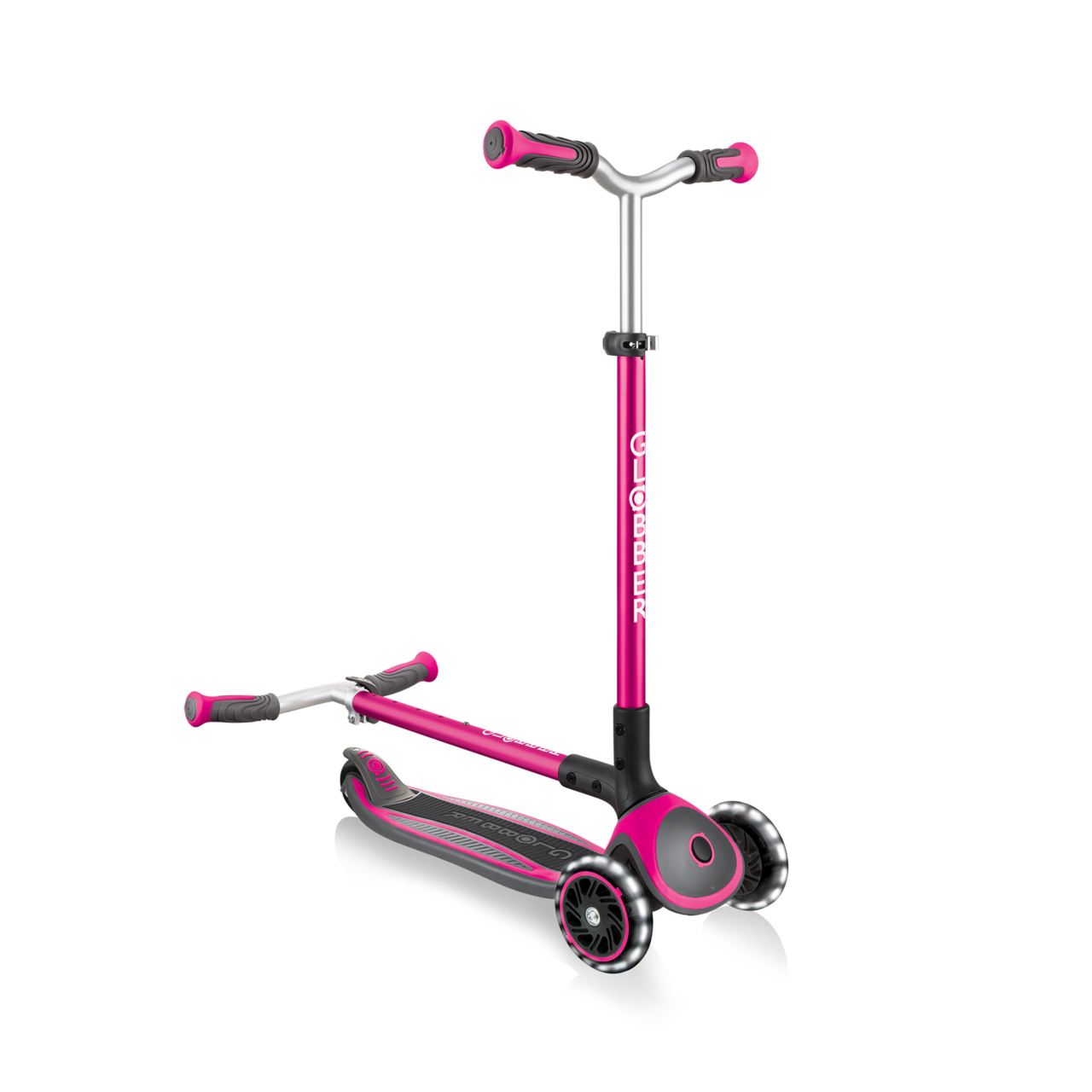 Pink Foldable Scooter With Led Lights