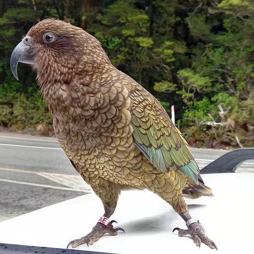 Probably a Male Adult kea