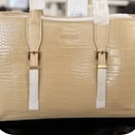 David Jones handbag, beige croc-effect buckle tote