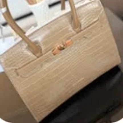 David Jones handbag, beige croc-effect