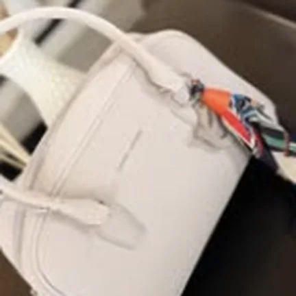 David Jones handbag, ivory with scarf