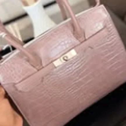 David Jones handbag, blush croc-effect