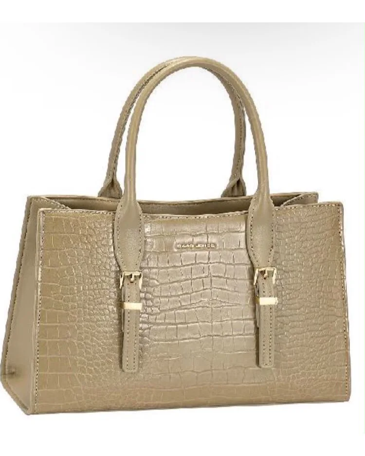 Croc-effect buckle tote