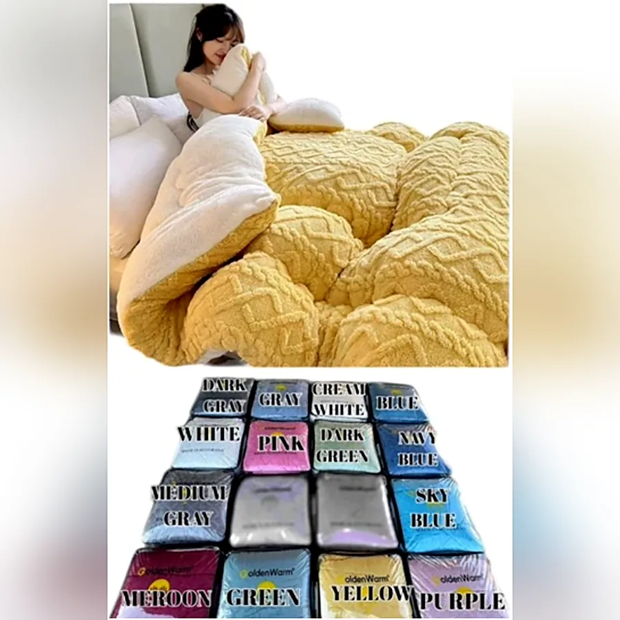 Teddy cable-knit comforter
