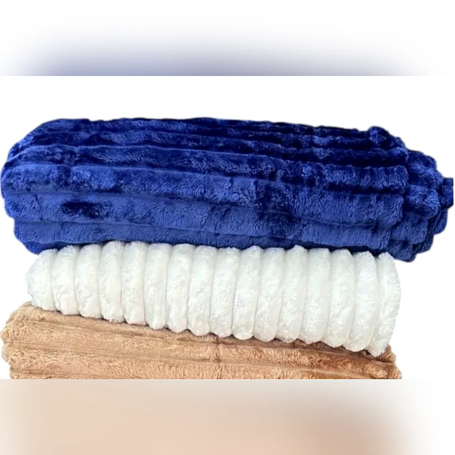 Ribbed fleece throw