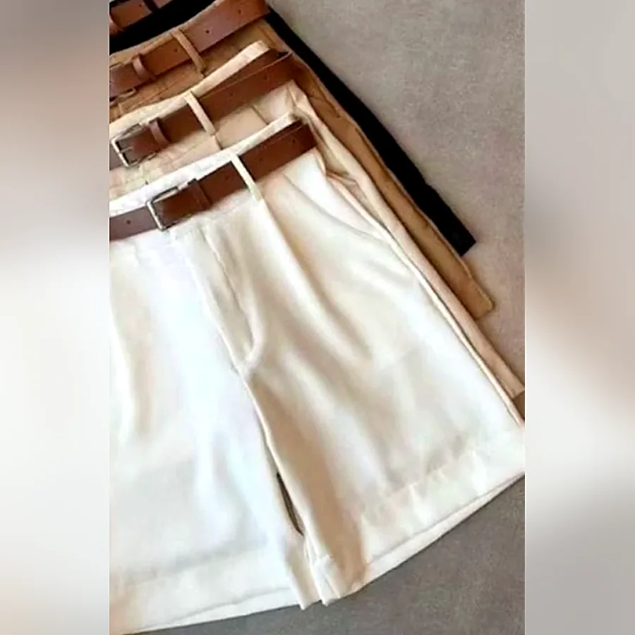 Tailored shorts with belt