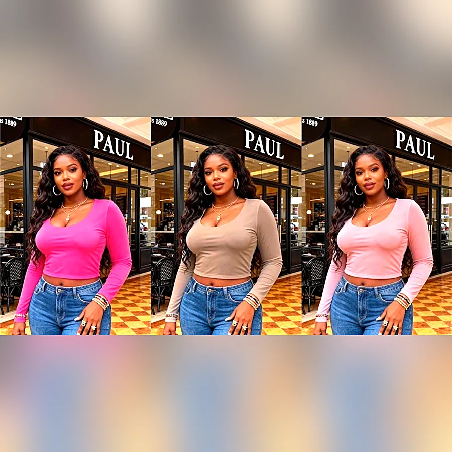 Long-sleeve crop top