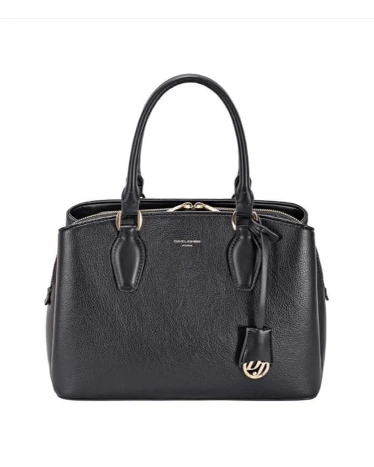 Pebbled tote with charm