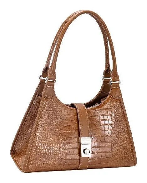 Croc-effect hobo bag