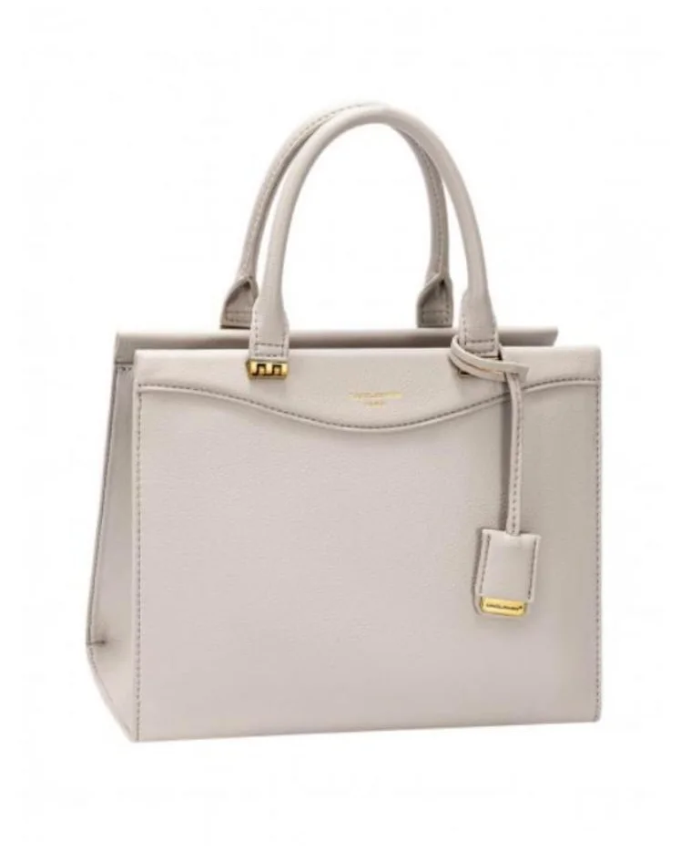 Structured tote with tag