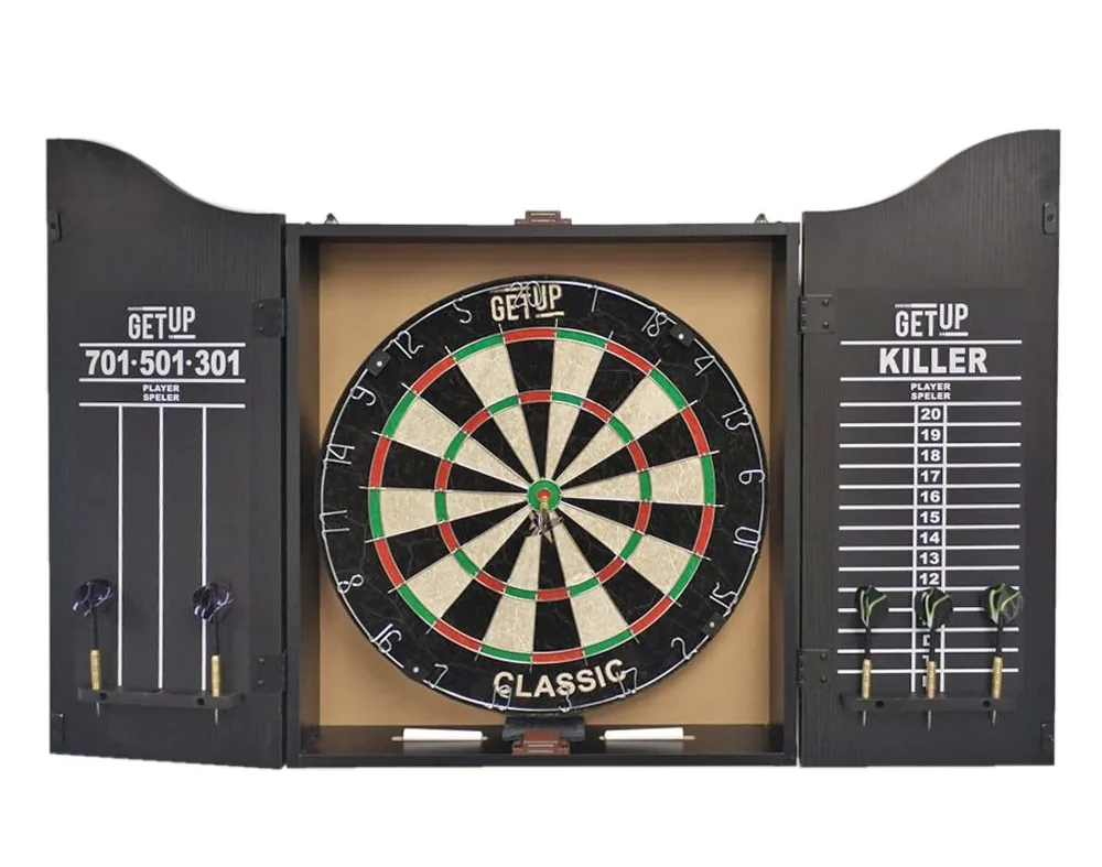 Dartboard with cabinet and 6 darts