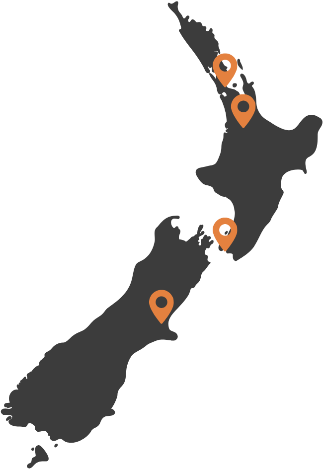 Image of NZ with Scarlatti locations