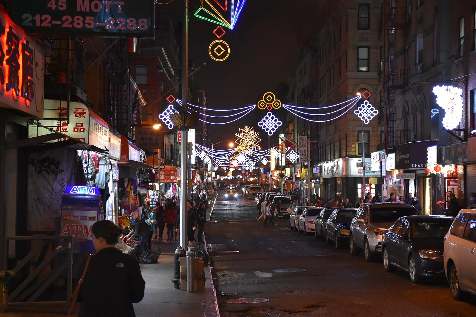 Mott Street in Manhattan’s Chinatown at night, where the reception and the afterparty were held | Wedded Wonderland