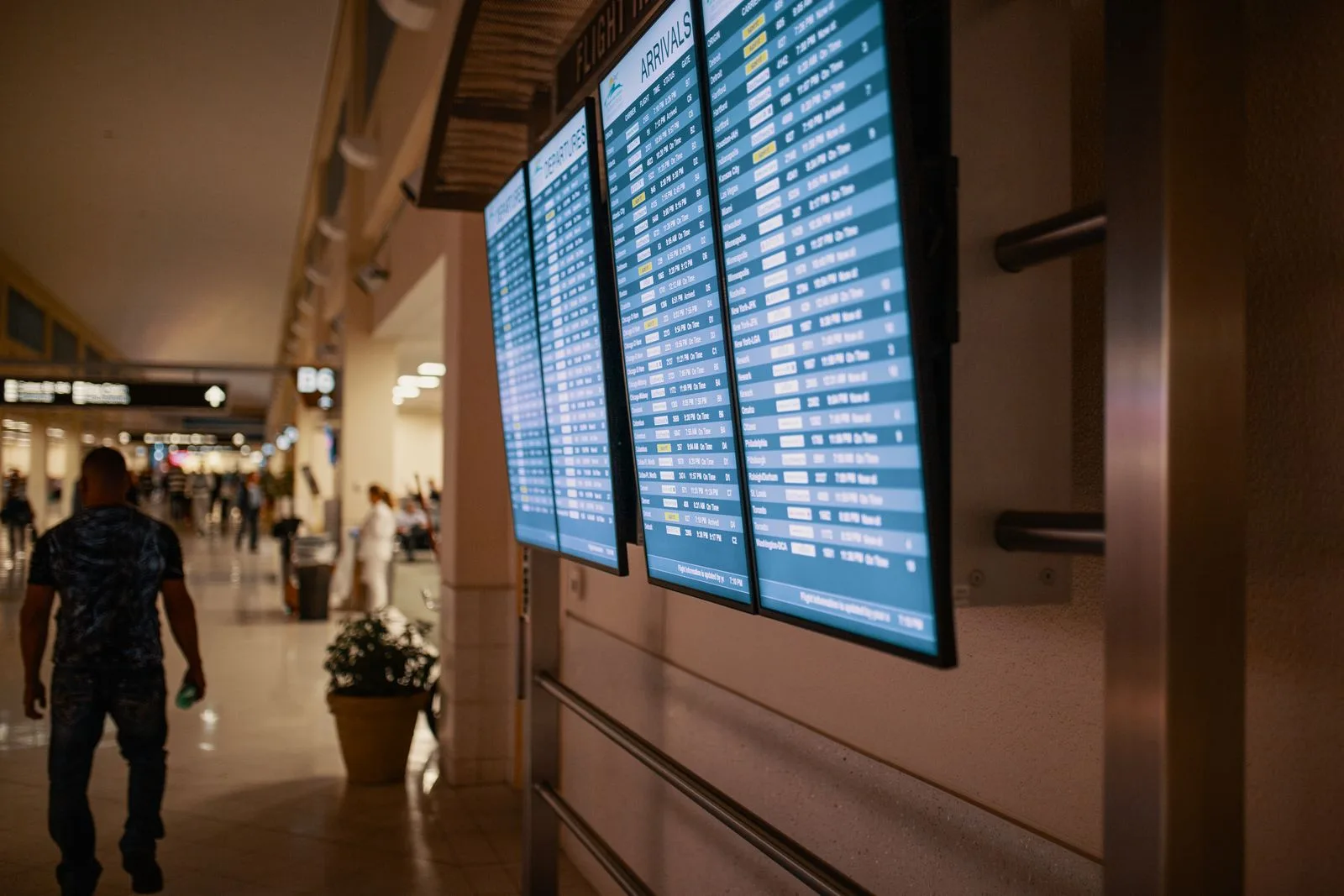 Airport arrivals and departures boards, for planning a New York wedding weekend around long flights | Wedded Wonderland
